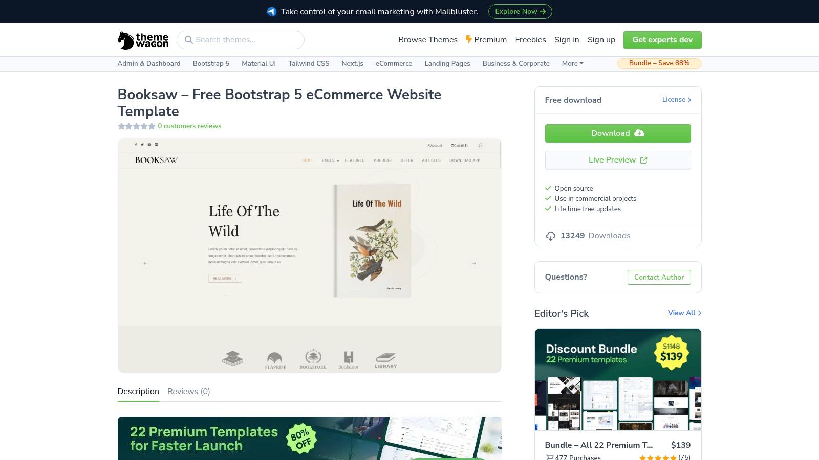 ThemeWagon – Booksaw (Bootstrap 5)