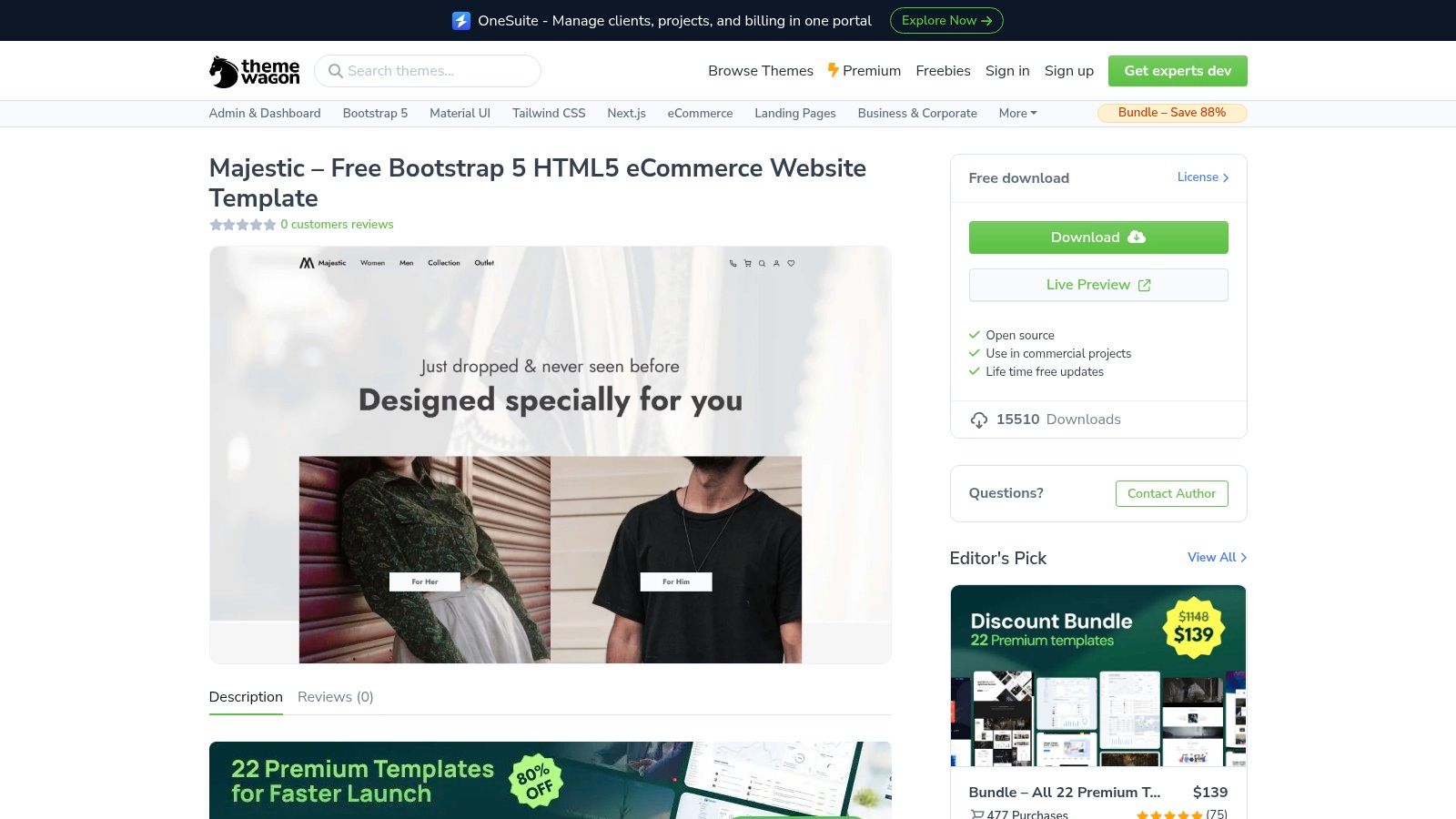ThemeWagon – Majestic (Bootstrap 5)