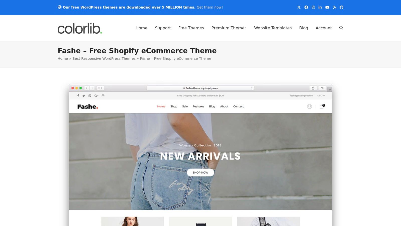 Colorlib – Fashe (free HTML version)