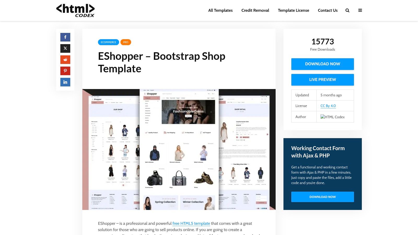 HTML Codex – Bootstrap Shop Template (EShopper)